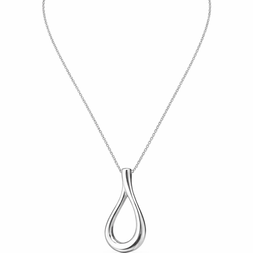 Authentic Tiffany & Co. Silver Open Teardrop Necklace - Picture 16 of 16